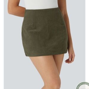 Olive Corduroy Mini Skirt